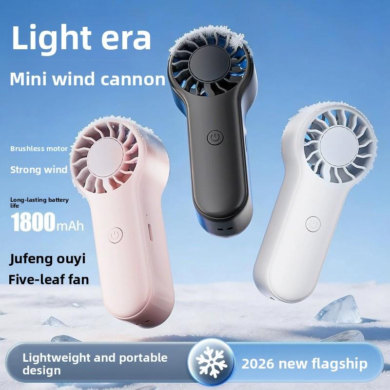 Mini ventilador portátil USB recargable de mano con 3 velocidades y pantalla digital silencioso