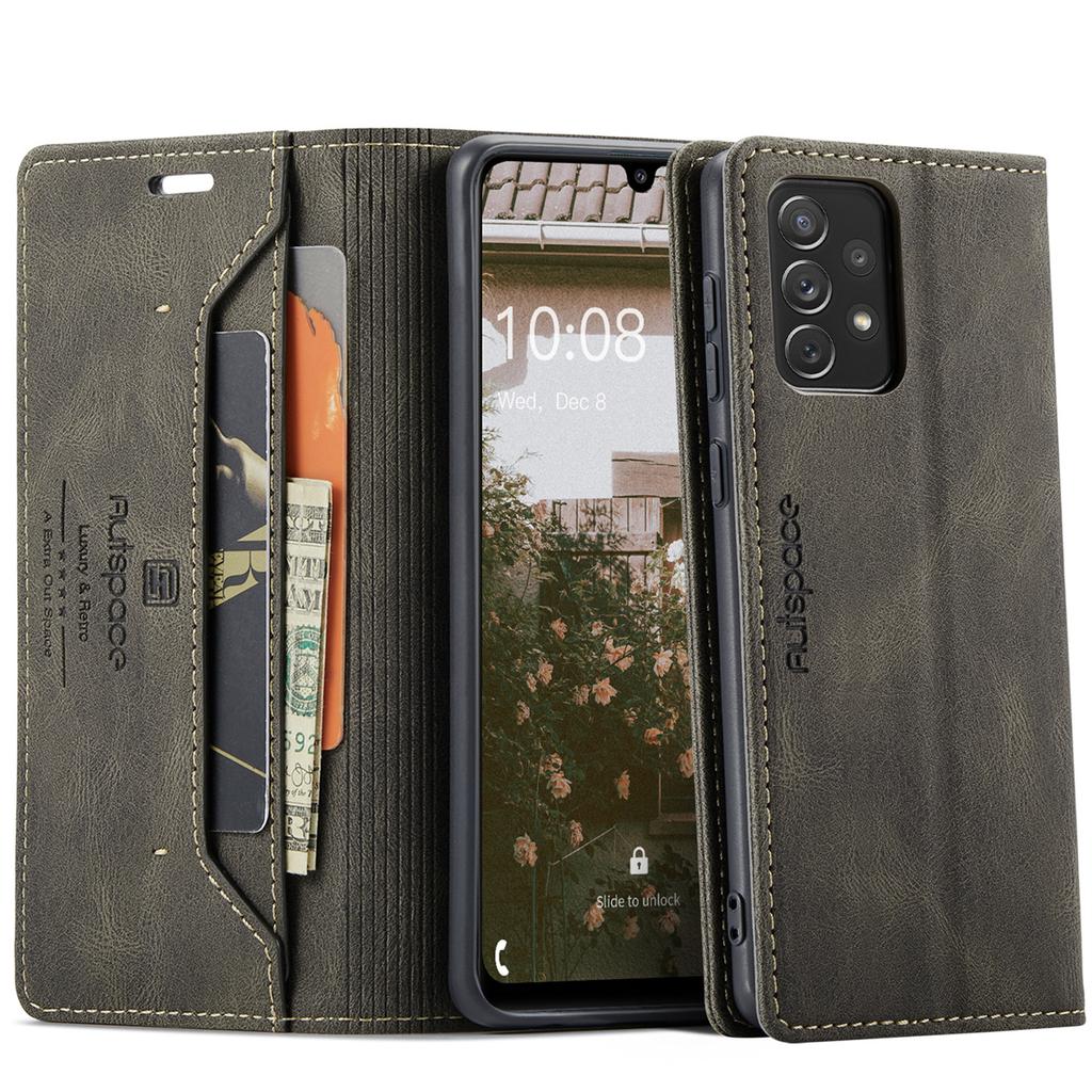 Premium Vintage Leather Wallet Case for Samsung Galaxy A33 5G - RFID Protection Flip Cover with Card Slots, Shockproof Retro Style (4 Colors)