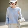 Women's Autumn-Winter Brushed Wool Loose Sweater - Round Neck Cashmere Base Layer