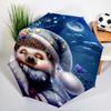 Sleepy Hedgehog Dreams Umbrella Folding Umbrella, Automatic Umbrella 8-Frame for Travel, Camping Use Gift for Halloween Christmas