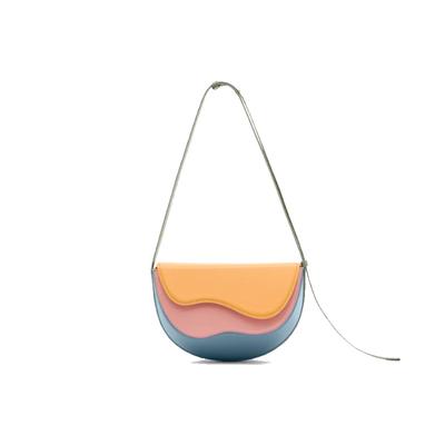 Unique Small Bag New Bag Türkiye Small Crowd Curve Wave Contrast Cross Body Saddle Bag Shoulder Bag