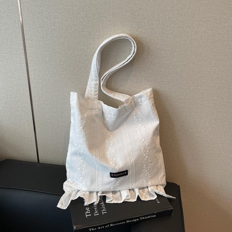 Korean version of summer small fresh canvas bag women's bag 2025 new large-capacity niche fashion floral cloth shoulder bag