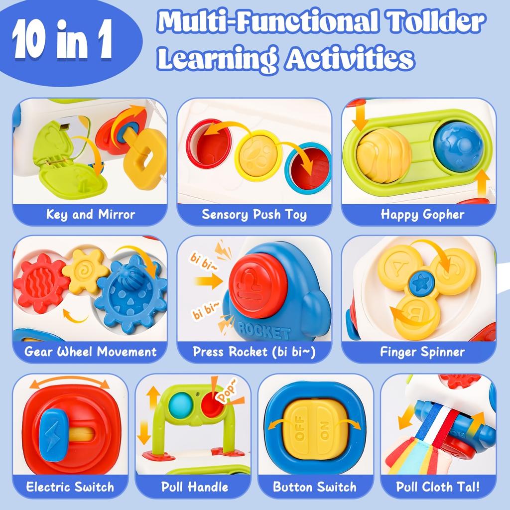 Nowe kostki Montessori Busy Cube dla malucha, sensoryczne aktywności, tablica aktywności, wczesna edukacja, zabawki podróżne, prezent dla dziecka