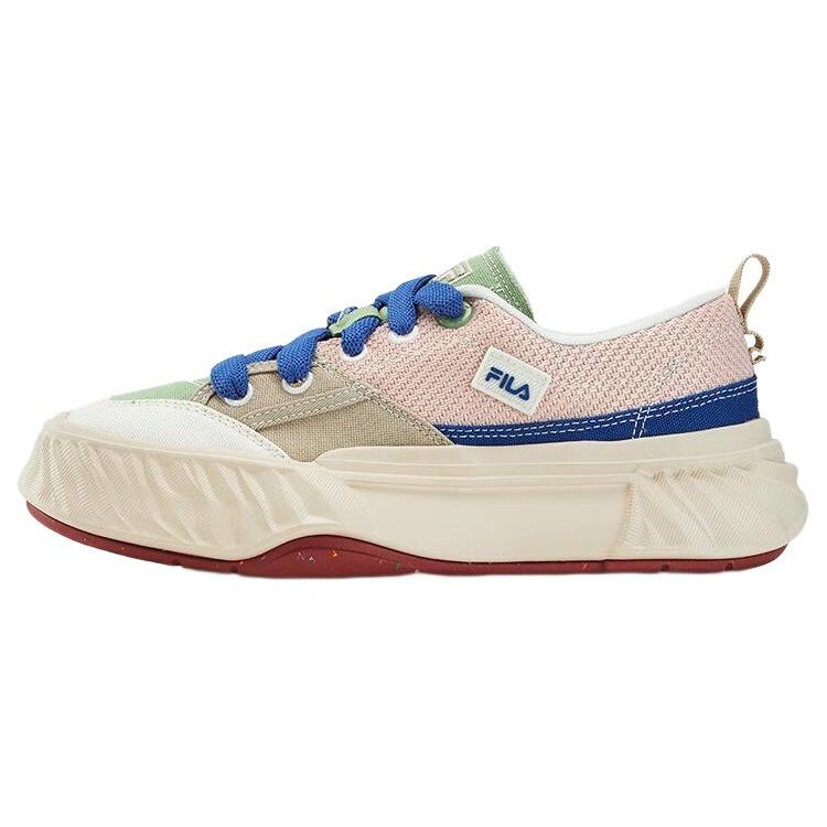 Fila Fosso Color Block Retro Durable Low Top Canvas Shoes Women Sneaker Pink Green F12W332301FOB