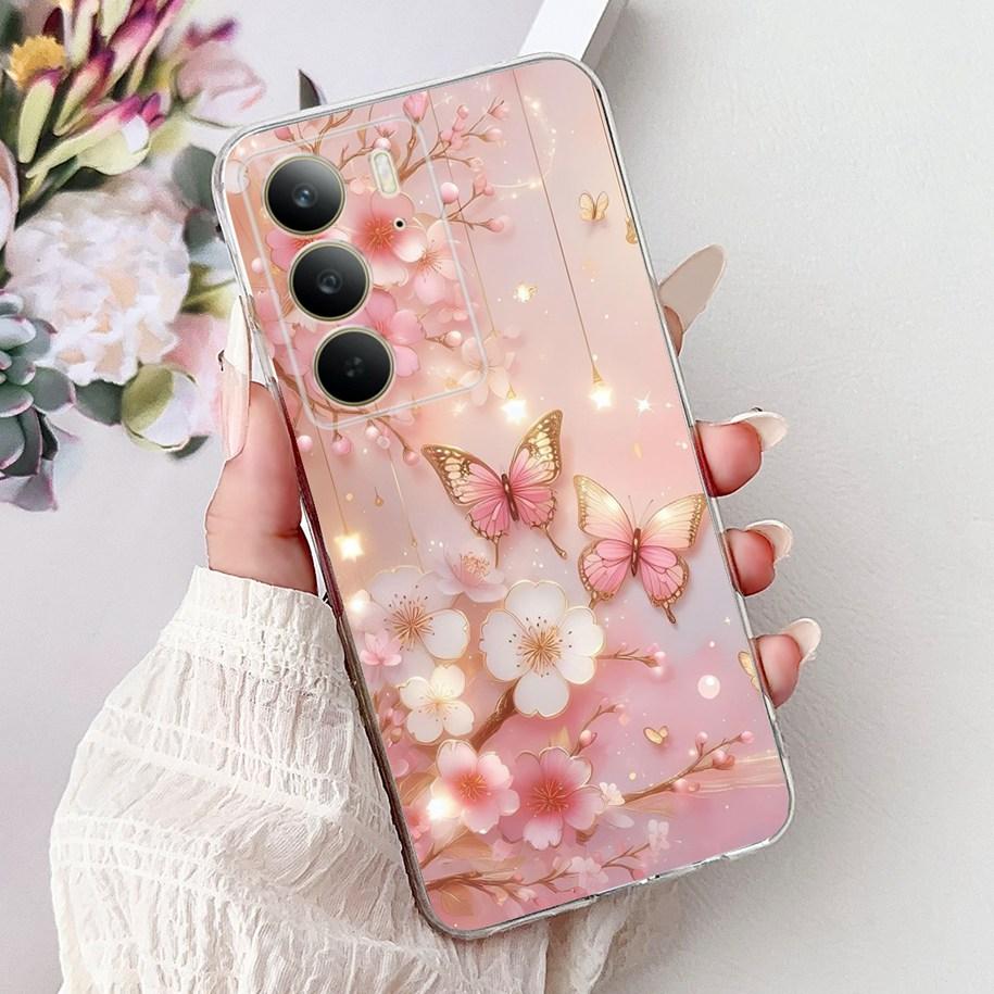

For OPPO Realme C75 4G Case 2025 New Fashion Butterfly Love Heart Flower Soft Transparent Silicone Cover For RealmeC75 C 75 Etui Realme C75 4G