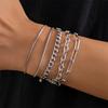 5Pcs/Set New  Color Multilayer Interlocking Chain Bracelet Retro Bangle For Women Fine Fashion Jewelry Wedding Party Gifts