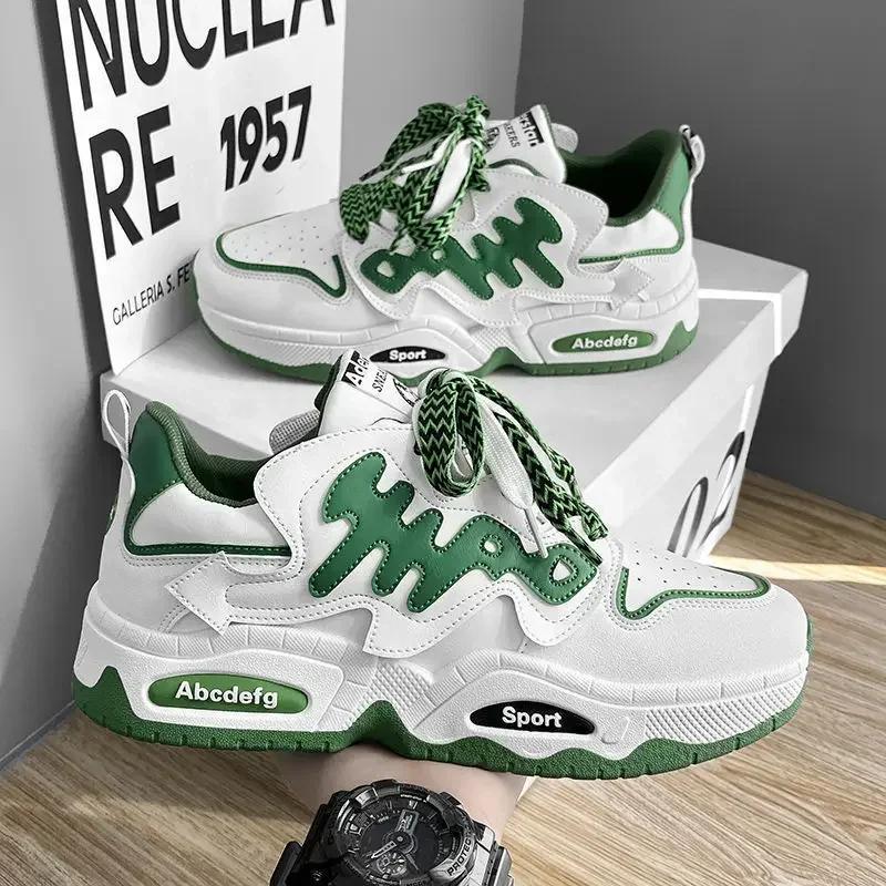 Herren Sneaker Frühling Herbst Bequem Schnürung Rutschfest Abriebfest Plateau Skateboard Schuhe Outdoor Sportschuhe