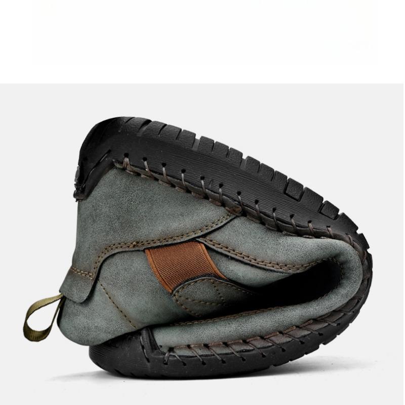 Velké pánské polokozačky, outdoorová volnočasová obuv, pracovní obuv, šitá pánská obuv