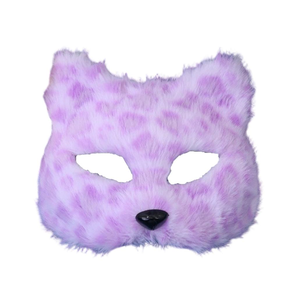 Maschera di Volpe Lupo Peluche Gatti Maschera Mezza Faccia Maschera per Occhi Volpi Gatti Lupo Costume Cosplay per Halloween Mascherate