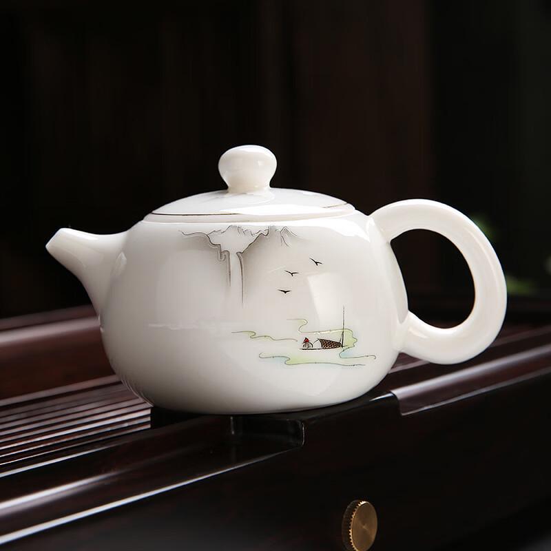 Mutton-fat Jade Porcelain Xishi Teapot