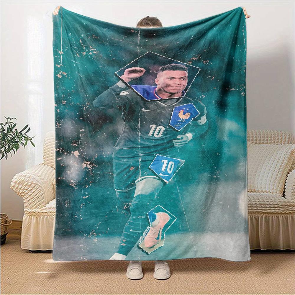 Mbappe Jubelmoment Decke Bequem Geeignet für Bett Sofa Couch Ganzjahresgebrauch Digitaldruck Ideales Geschenk für Freunde Familie Paare Pickni