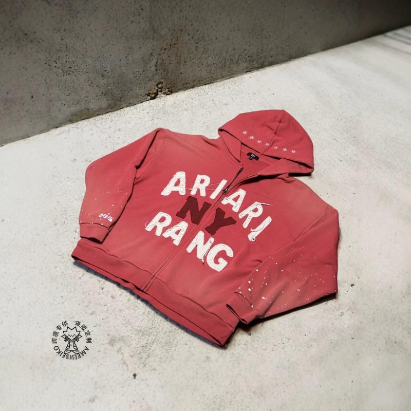 Felpa con cappuccio e zip da donna oversize lavata vintage, colore rosso mattone, stampa 3D, vestibilità larga, top casual invernale
