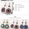 Retro Rhinestone Court-Style Circle Earrings