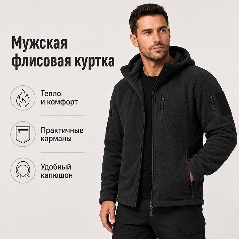 Men's Jackets - Men's Hunting Fleece Jacket Hiking Hunting Outdoor Fleece Tactical Jacket Winter Warm Full Zip Military Hoodies Multi-Pockets
