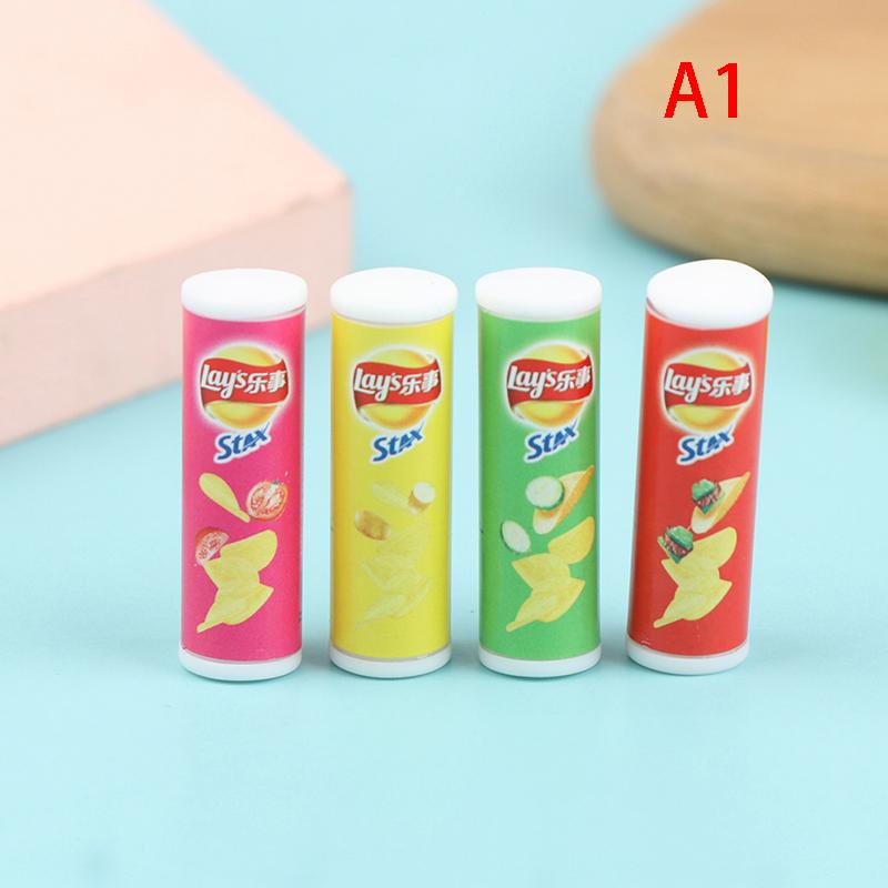 

4 шт./компл. 1:12 кукольных домиков, миниатюрная имитация бутылки картофельных чипсов, кухонная игрушка для еды