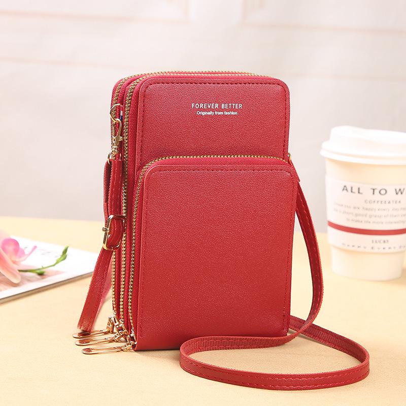 2025 Large-Capacity Multifunctional Solid Color Touchscreen Crossbody Phone Bag for Women
