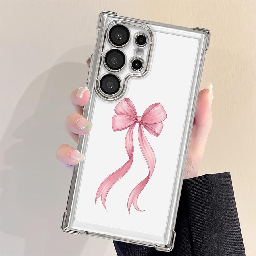 Phone Cover Funda Case for Samsung Galaxy 25 S24 FE Note 20 Ultra S23 S22 Plus S25Edge S20 Ultra S21 Fashion Pink Bow