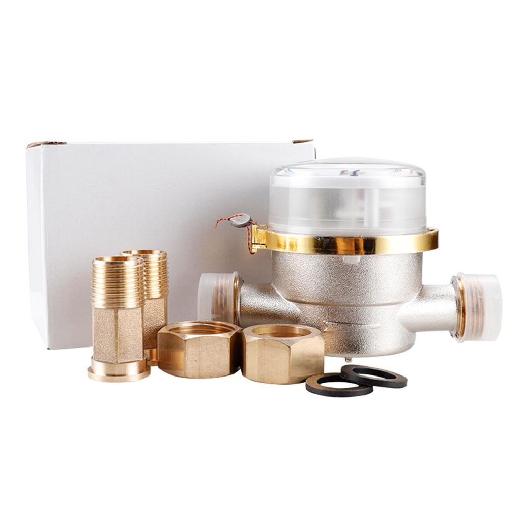 15mm 1/2 Inch Cold Water Meter Read of Cubic Flow Meter 360 Adjustable Rotary Counter Water