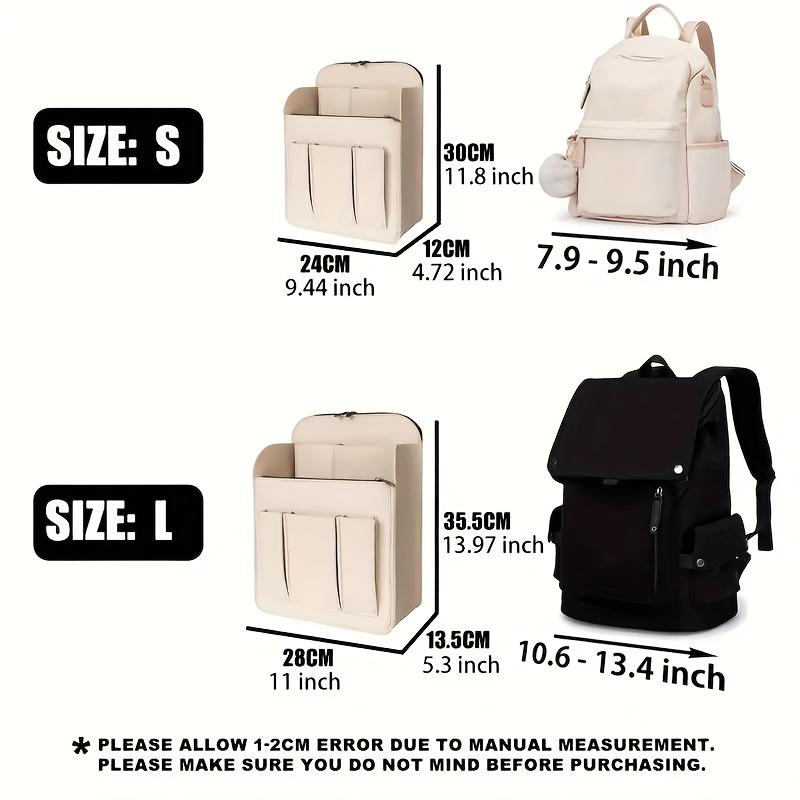 Felt Multi-Compartment Backpack - Vertical Organizer Insert with Structured Lining, Durable Shoulder Bag for Office/School