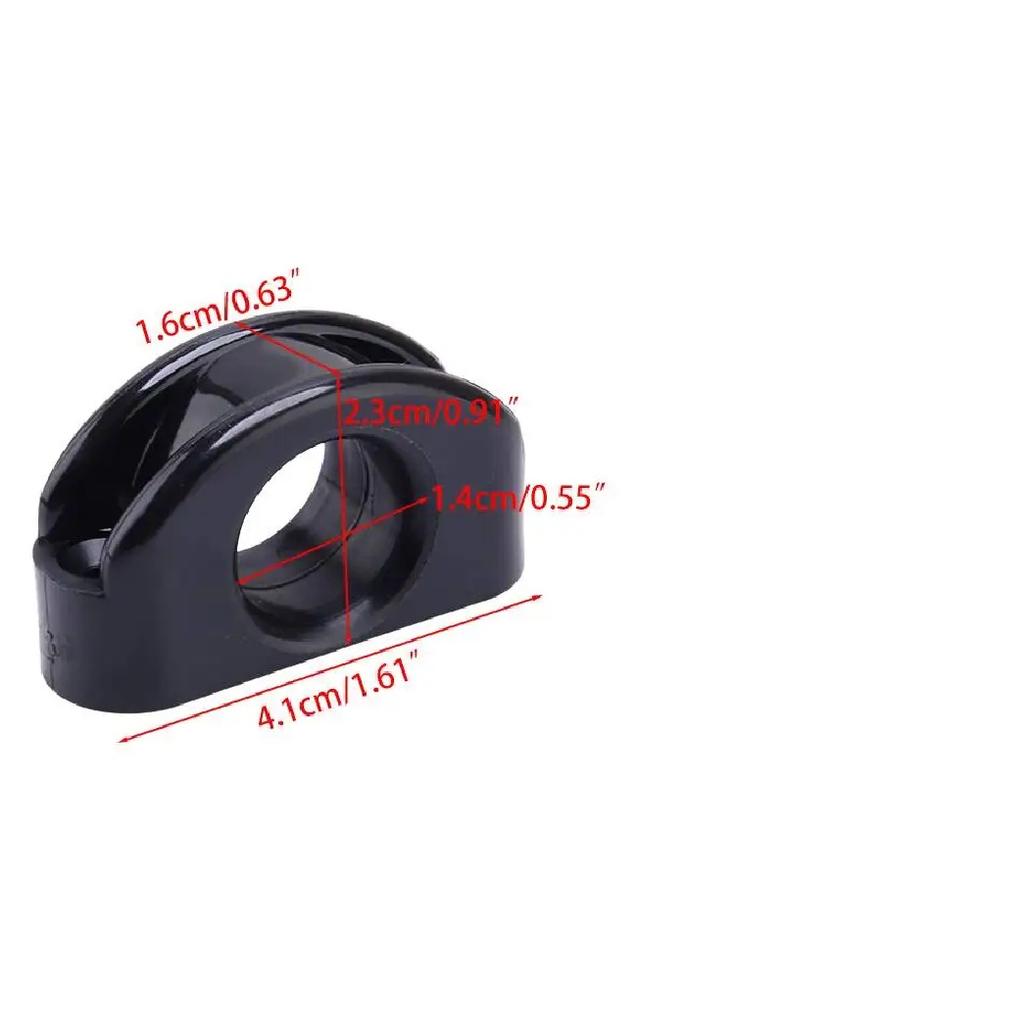 Black 4Pcs Nylon Deck Eye Fairlead Bullseye Line Cable Rope Guide Pulley Fit for Marine Boat Yacht Kayak Canoe