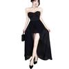 French Chic One-Shoulder Mesh Patchwork Leg-Slit Bodycon Dress