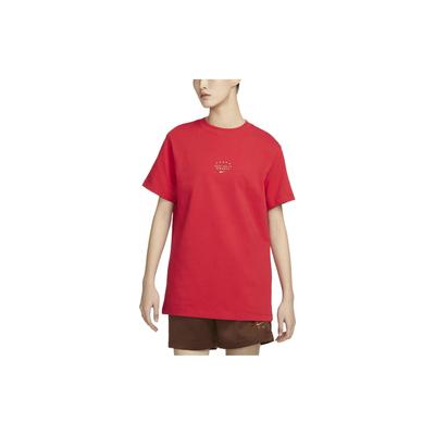 Nike Camiseta Feminina Manga Curta Esportiva Solta Estampa Logo Retrô Dopamina Vermelha DX7941-657