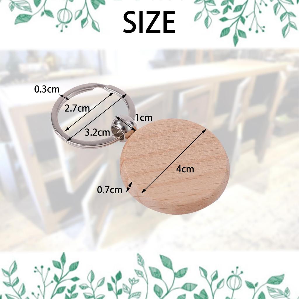 Pureseek Wooden Keychain Kit (50-Piece Set) with Double Rings, Numbered Tags, and Locker Keys