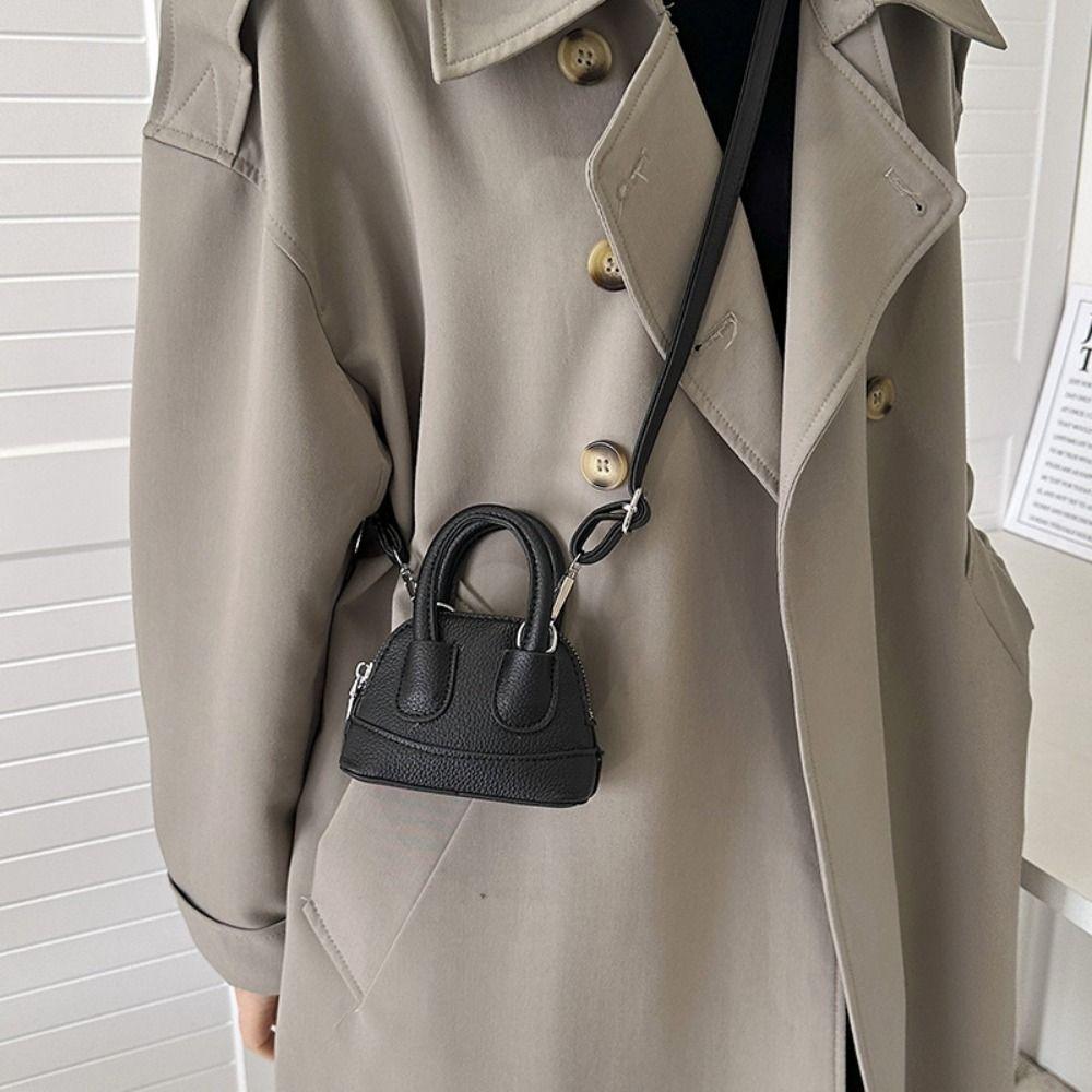 PU Leather Mini Crossbody Bag Korean Style Shell Bag Fashion Shoulder Bag  Girls