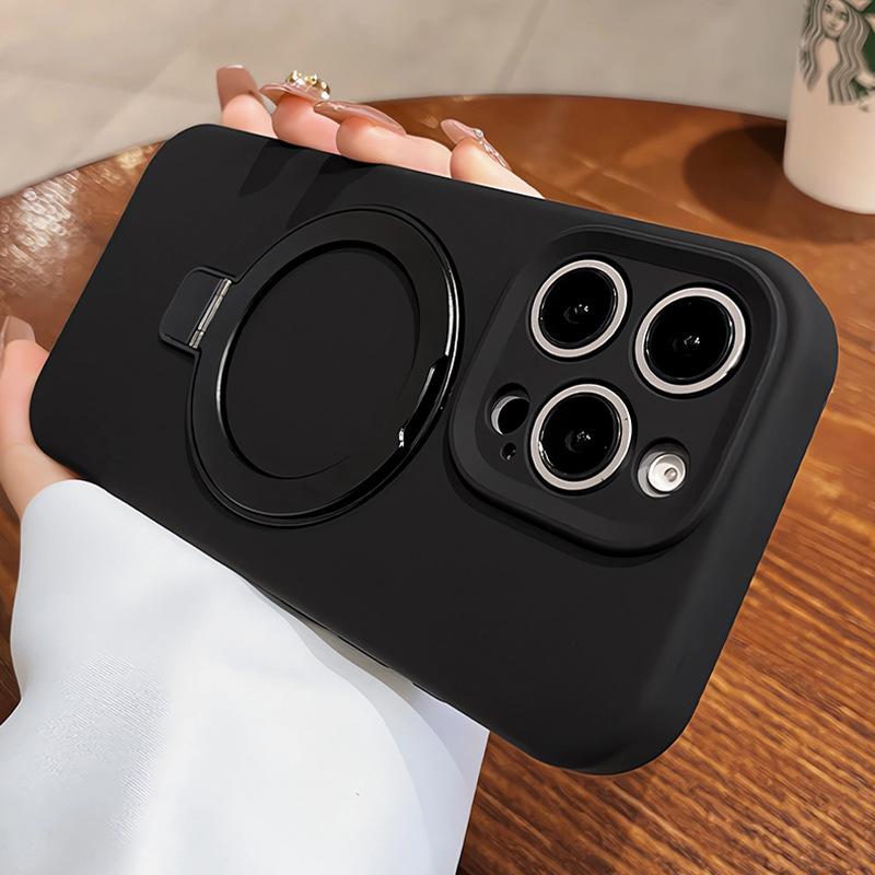 New Liquid Silicone Suitable for Apple IPhone 16 Promax Mobile Phone Case 16 Magnetic Belt Bracket Lens Full Package