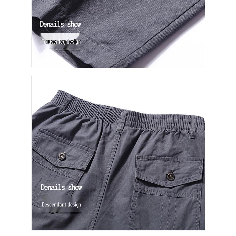 Maoren Men's Pure Cotton Straight-Leg Casual Cargo Pants