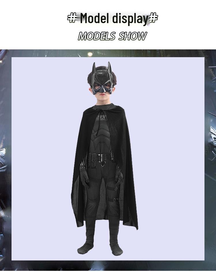 Kids' Halloween Cosplay Costume: Muscle Batman and Superman Jumpsuit Set