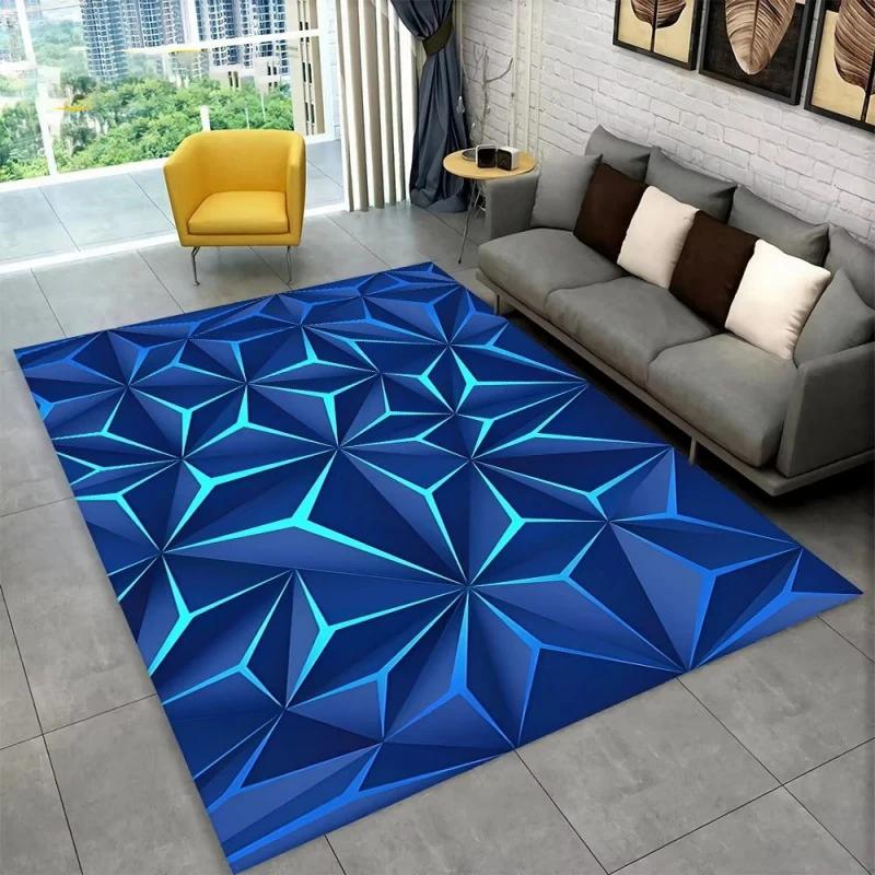 3D Geometric Illusion Area Rug Abstract Modern Carpet for Living Room Bedroom Kids Play Room Non-Slip Floor Mat