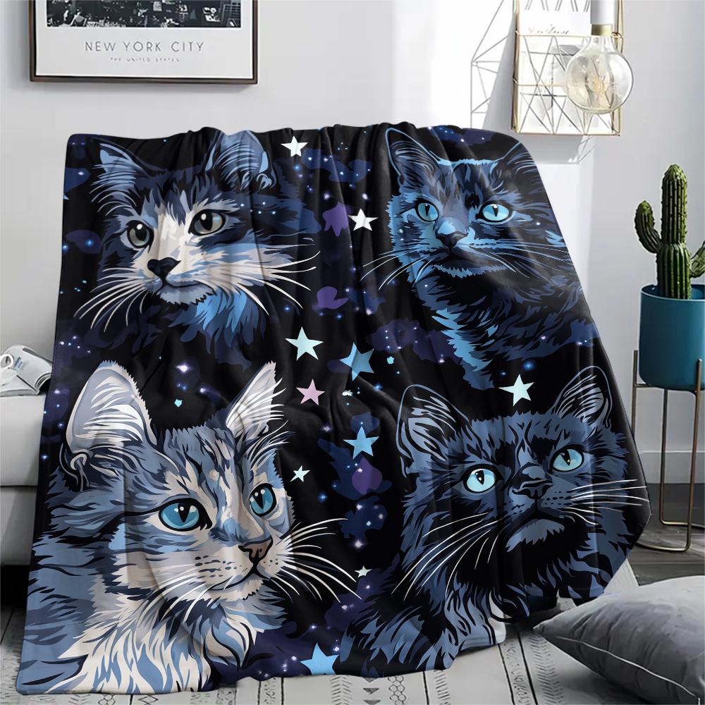 

Black American Shorthair,pattern Flannel Blanket, High quality Comfortable for All Seasons, Home Decor, Warmth and Comfort, Perfect for Gifts. 80cm x 120cm