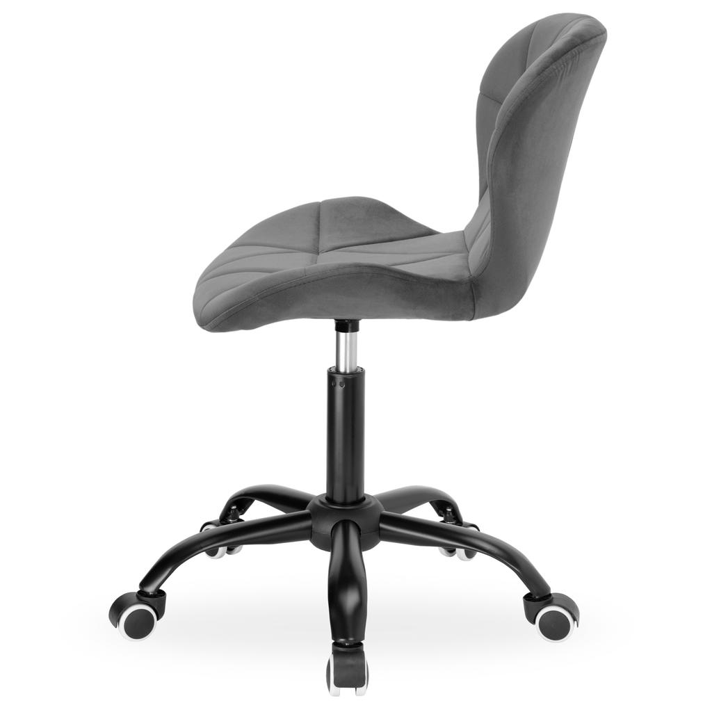 Office Chair On Wheels Spiner Black Graphite Velvet