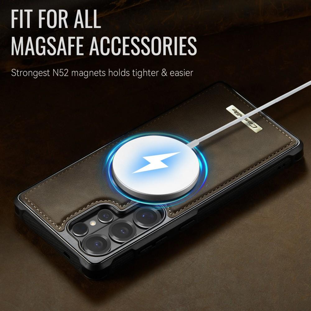 Caseme For Samsung Galaxy S23 S24 S25 Plus Edge FE S26 Ultra Luxury Phone Case Magsafe Magnetic Leather Shockproof Back Cover