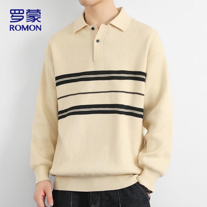 

ROMON Men s Autumn/Winter Polo Collar Knit Sweater 2XL