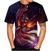 Brand new fashionable men's 3D Fire Phoenix high-grade printed casual short-sleeve outdoor sports quick-dry breathable comfortable T-shirt