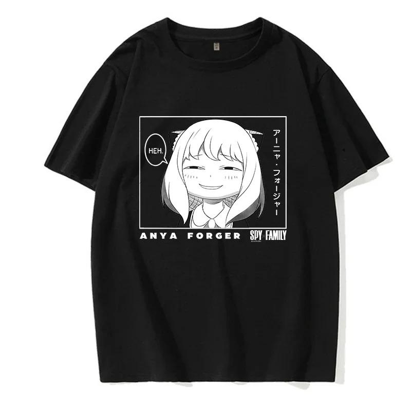 Y2k Shirt Anya Forger Spy X Family Anime T Shirt Kawaii Cartoon Mens_Women Tops Cotton Best Selling Round Neck Comfortable Soft