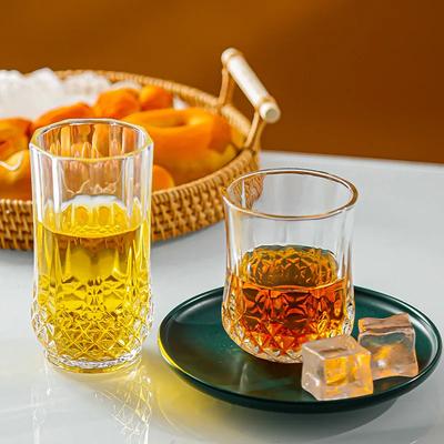 7.8oz/10.2oz/10.8oz/12.9oz Multiple Capacity Wine Glasses Diamond Relief Wine Cup Party Ins Style Cold Drink Cup Cocktail Glass