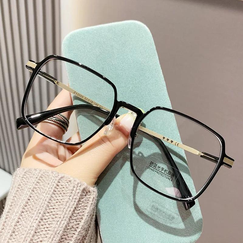 Square Blue Light Blocking Glasses Man And Women Black Oversized Optical Eyeglasses Vision Spectacles Big Frame Computer Eyewear