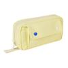 Large Capacity Pencil Case Polyester Multiple Layers Stationery Bag with Zipper Solid Color Storage Bag Stationery Storage