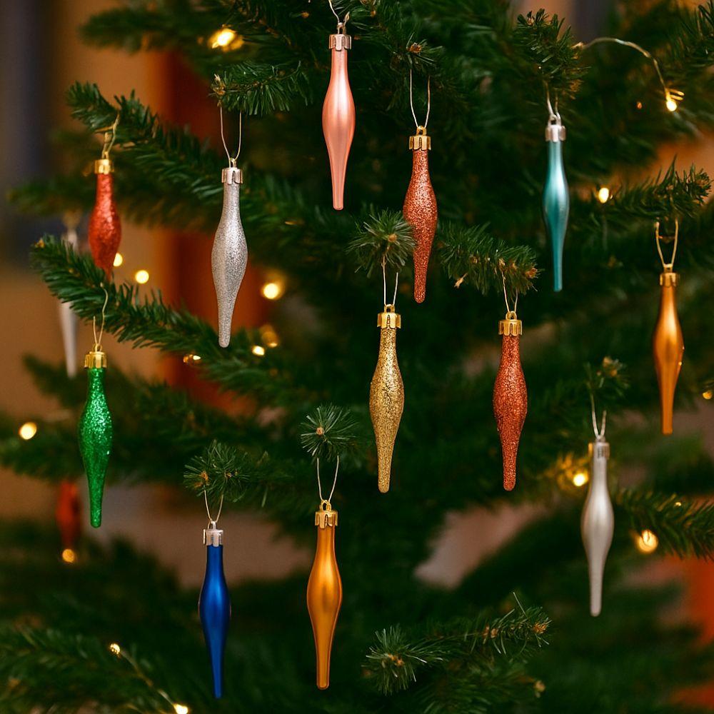 8pcs 9cm Christmas Ball Pendants Candy Shaped Electroplated Xmas Spheres Ornaments Plastic Christmas Hanging Ice Cream