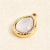 3pcs Gold/Silver Color PVD Metal Charms White Shell Stainless Steel Pendants For Jewelry Making Supplies Rhinestone DIY Pendant