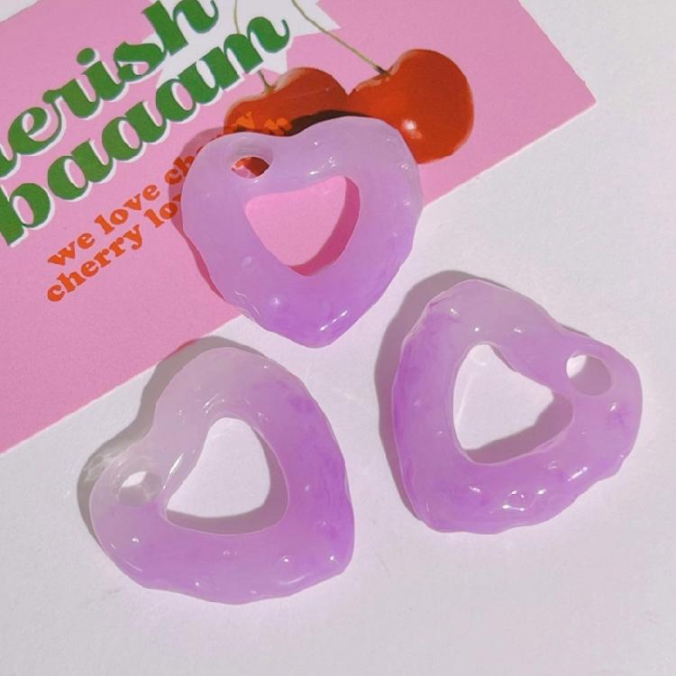 Irregular Colored Heart Beads Hollow Heart-Shaped Pendant DIY Resin Accessories