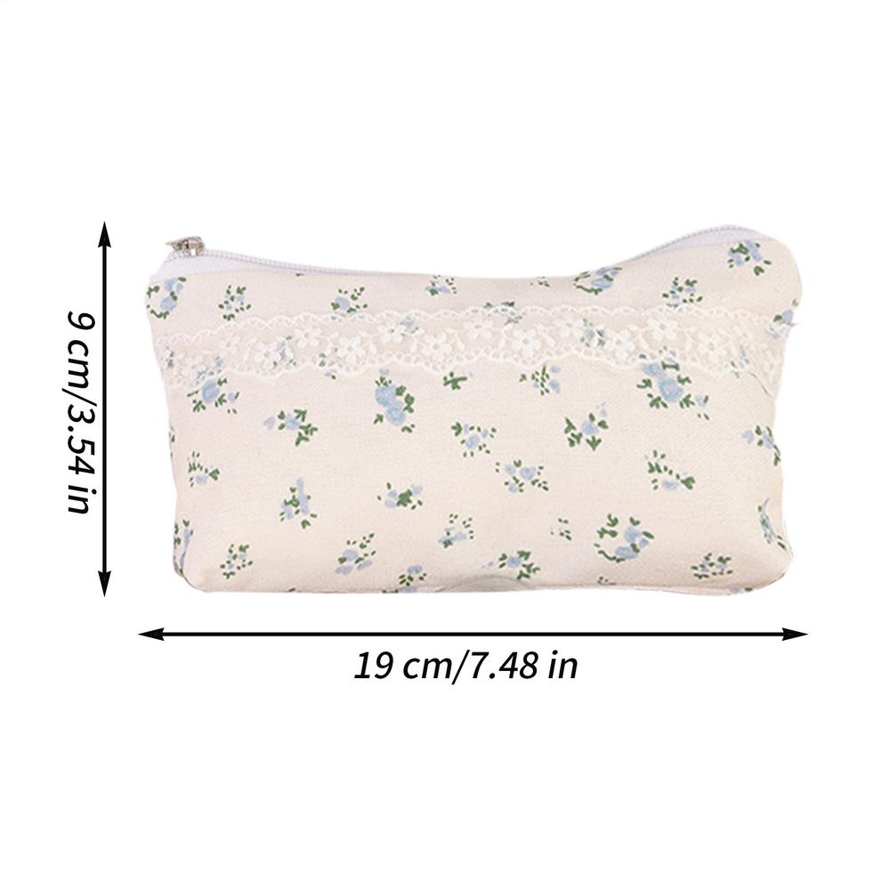 Floral Pattern Minimalist Pencil Case Cute Girls Stationery Box Large Capacity Student Organizer Pen Holder