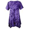 Large Size Fashion Tie-dye V-neck Hem Irregular Short Sleeved Blouse Loose O Neck Floral Top Summer Casual Office Sweet Tops Women's Clothing