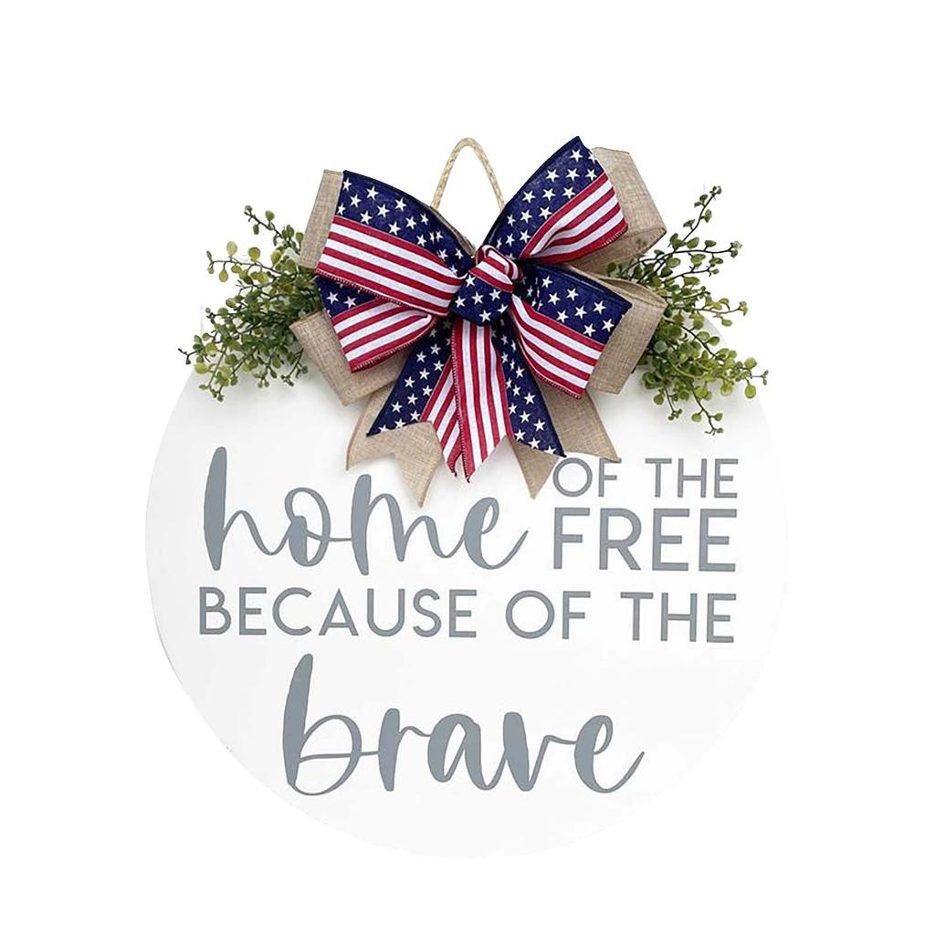 Dveřní cedule Den nezávislosti - uvítací cedule Věšák na přední dveře pro farmu, verandu