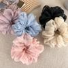 Women and Girls High Ponytail Fashion Accessory Casual Headwear 1Pcs Solid Color Mesh Yarn Scrunchies Elastic Hair Ties