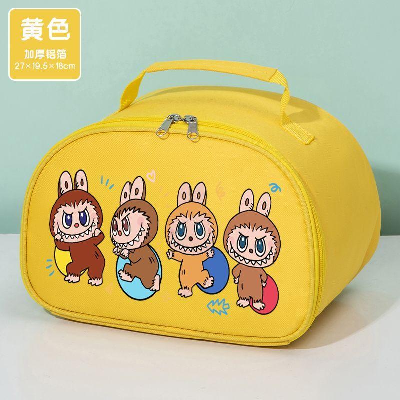 Labubu Thickened Aluminum Foil Bento Bag Student Lunch Box Bag Large-capacity Hand-held Insulated Bag