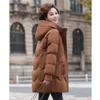 Mom's winter hooded down jacket women's age 0 medium and old women's clothing winter medium and long large size coat